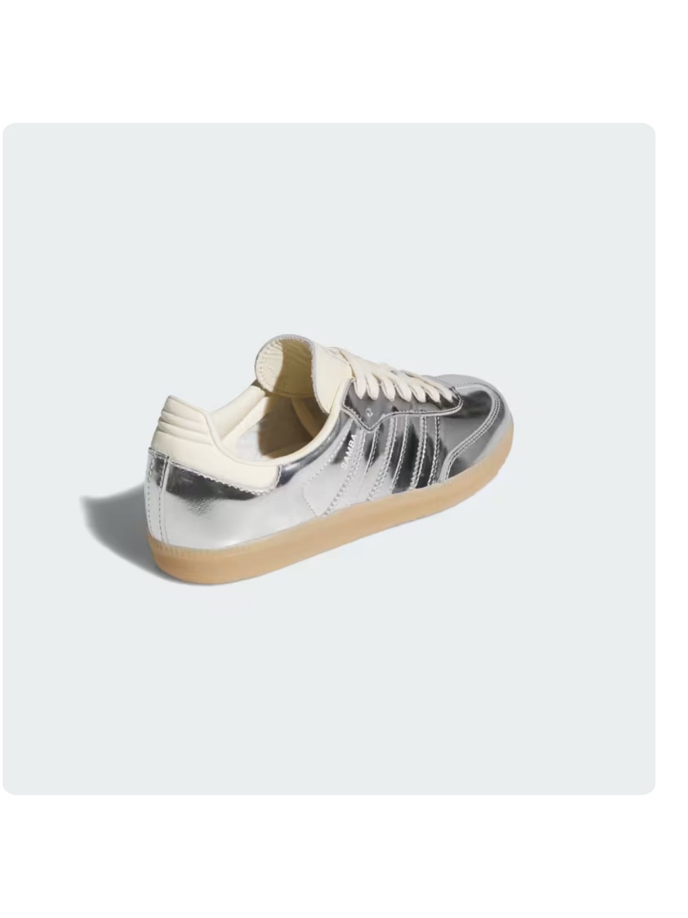 adidas Samba OG Metallic Silver Low-Top Sneakers W9 BNWT Athleisure shoes - Picture 5 of 9